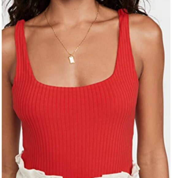 Mara Hoffman Percy Square-Neck Ribbed Bodysuit - Picture 2 of 7